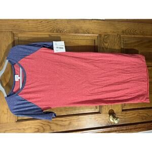 LuLaRoe Julia Pencil Dress Red Blue Knee Length Soft Stretch Sheath Solid XS NWT